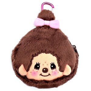 NEW SEKIGUCHI - Monchhichi-Kun Face Plush Carabiner Coin Pouch